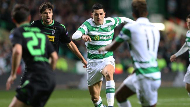 Celtic's Tom Rogic runs with the ball during the Champions League.