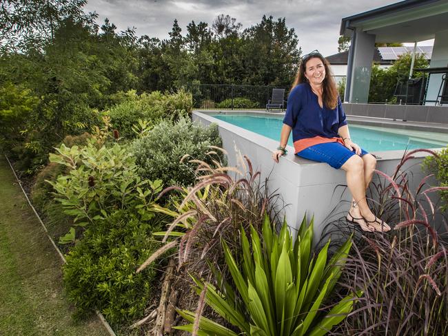 Lisa Mercer in her garden. Picture: Nigel Hallett