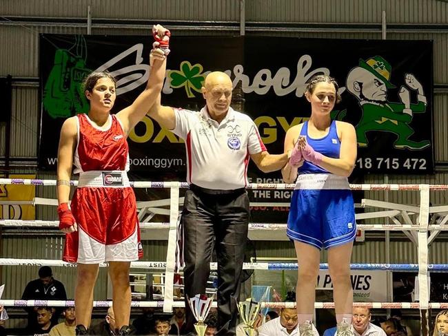 Monique Barker made quick work of her opponent at the South East Queensland boxing titles.