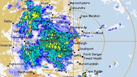 Heavy rainfall and storms are smashing into Brisbane and parts of southeast Queensland this afternoon.