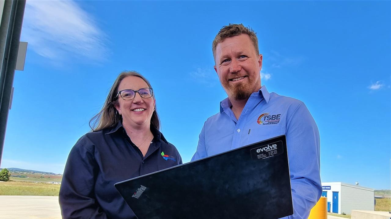 CAPTURING FUTURE: Launching the new online portal for Toowoomba businesses to sign up for opportunities in the emerging hydrogen supply chain are CS Energy's Emma Roberts and TSBE's Lance McManus.