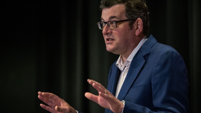 Premier Daniel Andrews announced an easing of some restrictions for Victorian residents, including being able to gather in groups of five if everyone is fully vaccinated. Picture: Darrian Traynor/Getty Images
