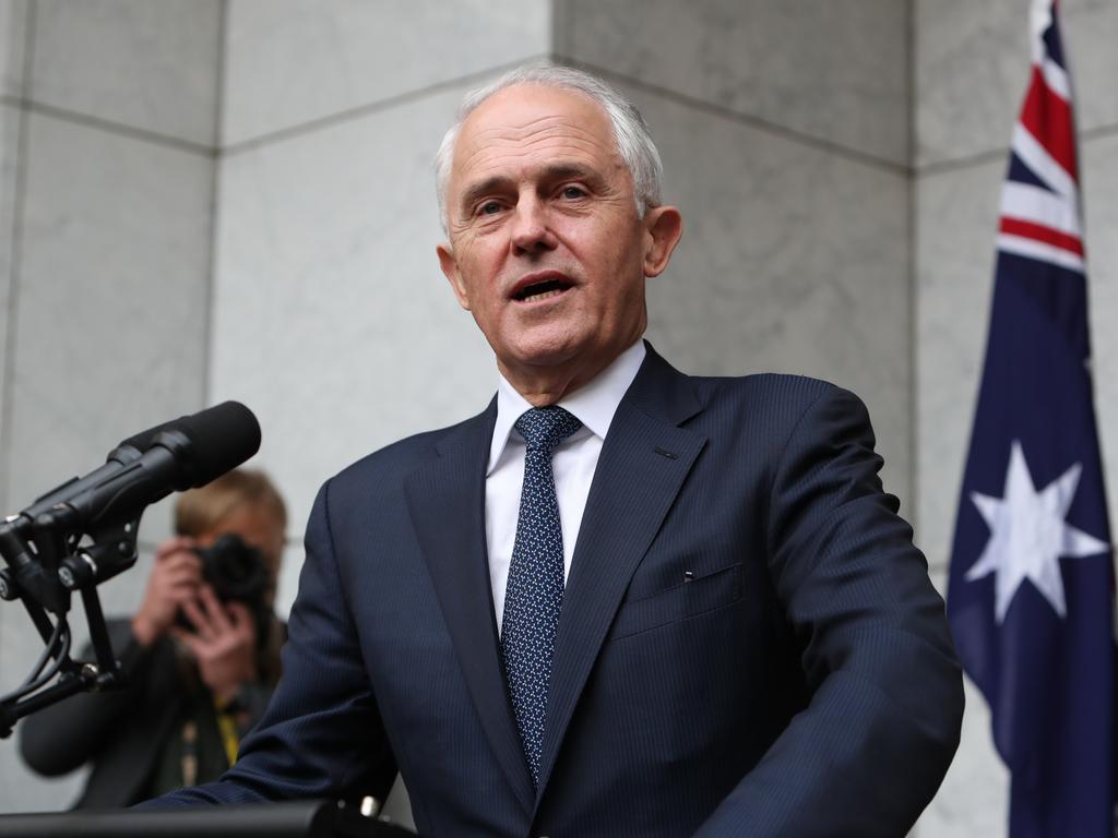 PM Malcolm Turnbull holding a press conference at Parliament House in Canberra. Picture Kym Smith