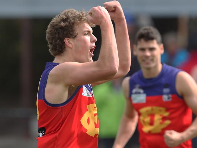 Ted Clayton after scoring a goal for Fitzroy during the VAFA (Premier C) GF: Fitzroy v Old Geelong game. Saturday, September 15. 2018. Picture: David Crosling