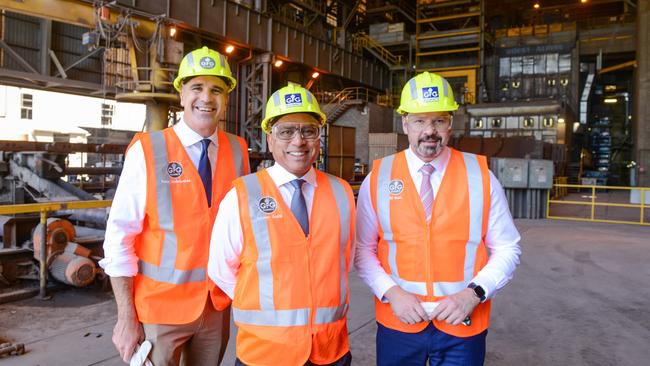 Premier Peter Malinauskas after announcing the Whyalla steel plant will be run on hydrogen fuel. Picture: GFG ALLIANCE/Brenton Edwards