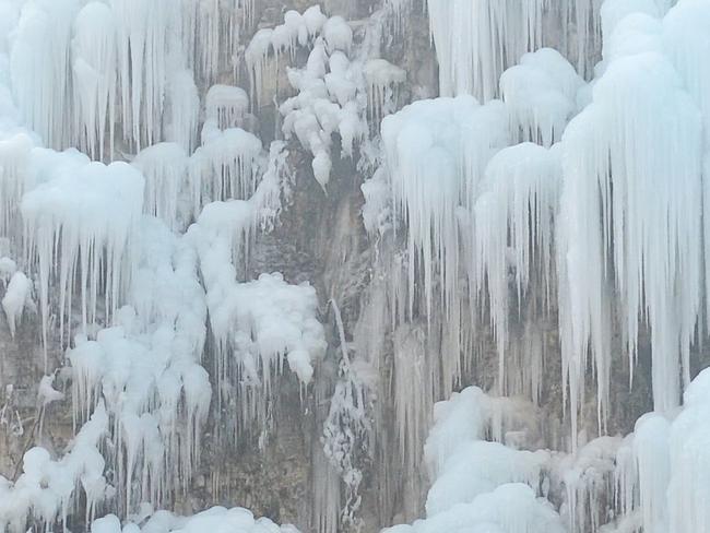 Waterfalls awesomely frozen in time