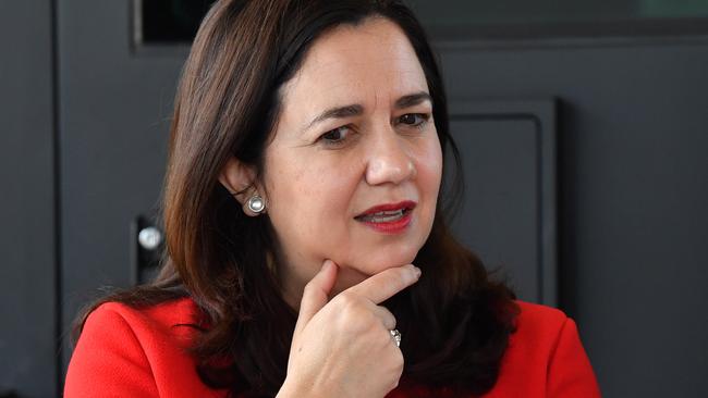 Annastacia Palaszczuk was unable to answer a question today about the state’s debt. Picture: AAP