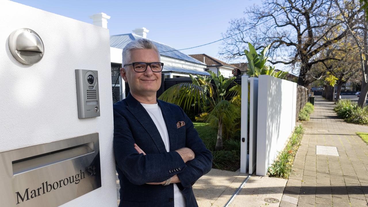 July 4, 2024: James Meldrum outside his house. Malvern has been named one of Adelaide's top suburbs for price growth. . Picture: Kelly Barnes
