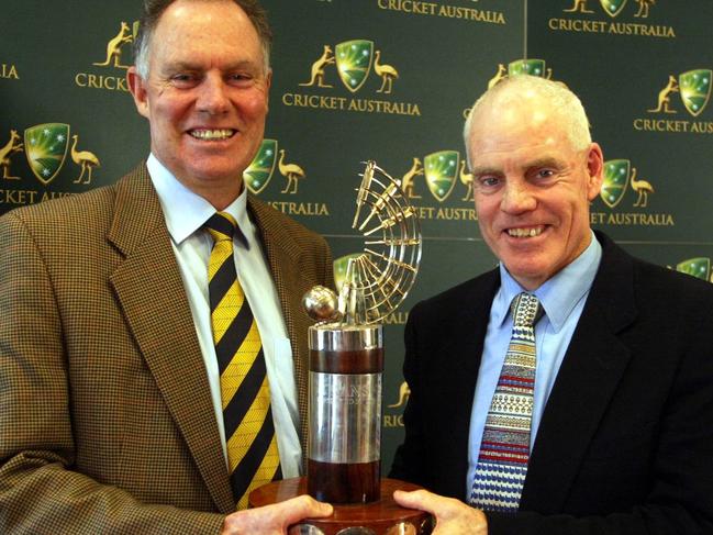 Greg anmd Trevor Chappell at Cricket Australia. The Chappell-Hadlee trophy will become an annual fixture involving three one day internationals