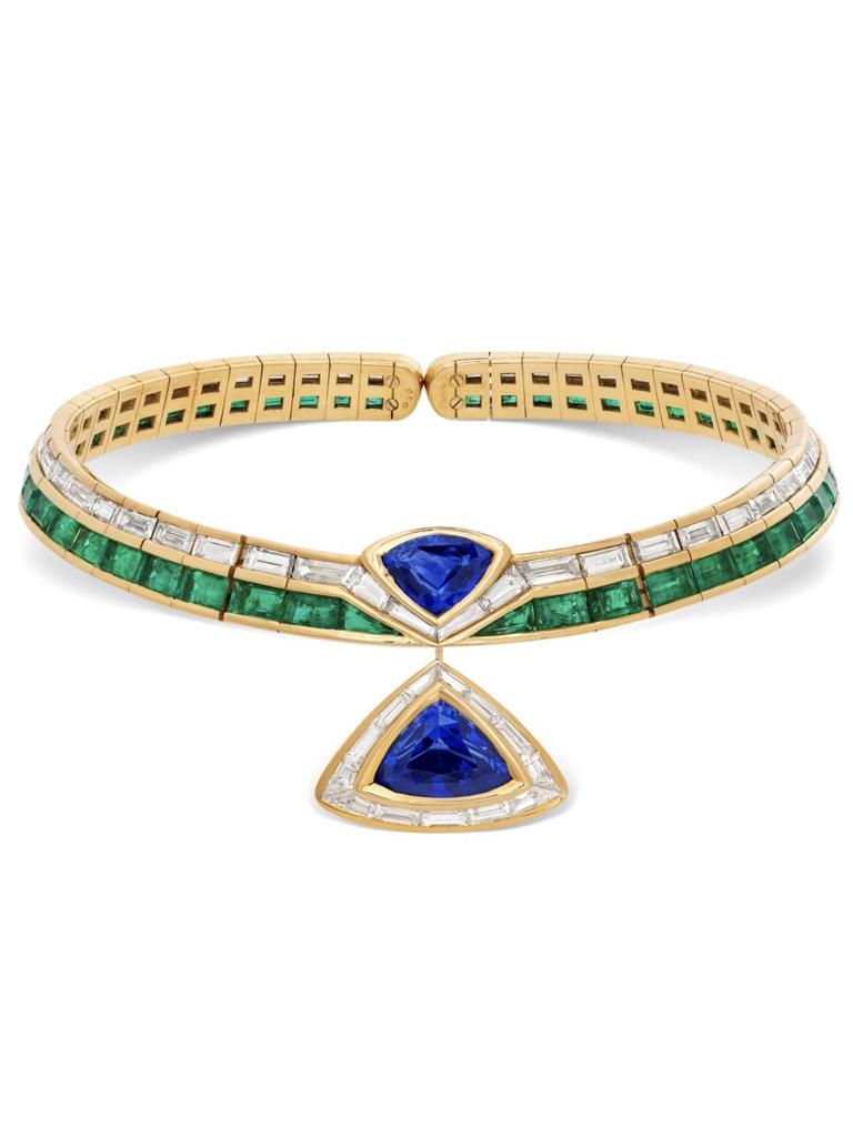 This sapphire, emerald and diamond choker sold for $198,000. Picture: Christie's