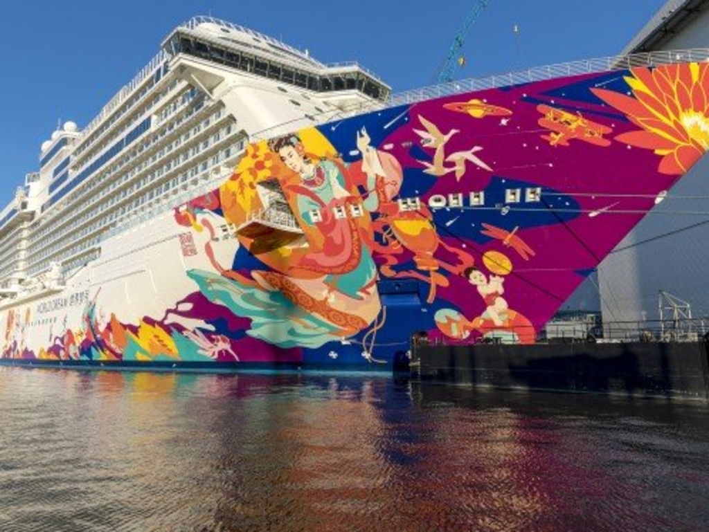 HK authorities say there are 1800 crew members and 1800 passengers on board the World Dream which is currently docked in Hong Kong. Picture. Dream Cruises file pic