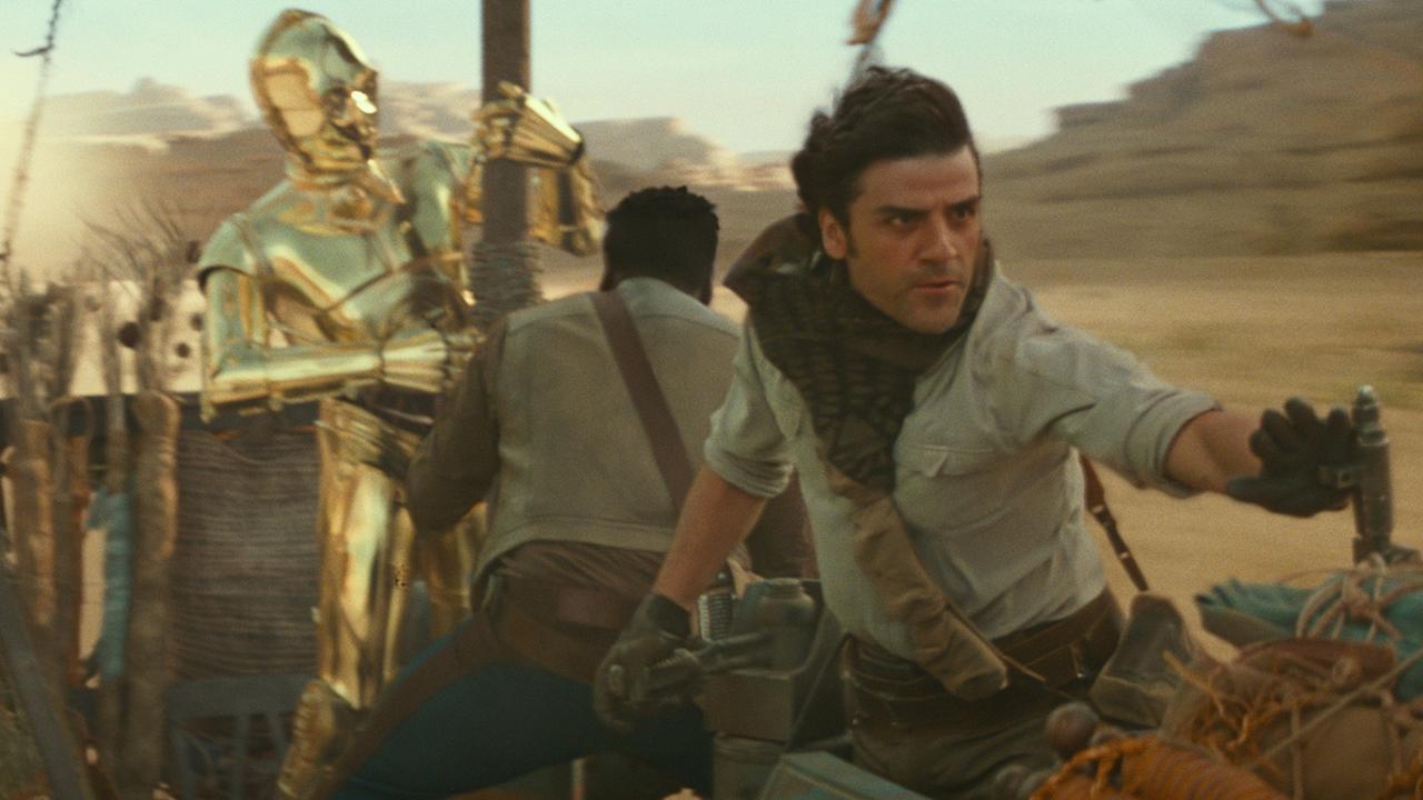 Oscar Isaac filming Star Wars: The Rise of Skywalker at Wadi Rum, in Jordan. Picture: Disney.