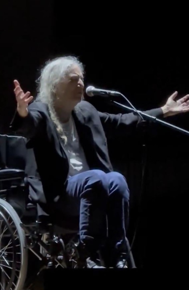 Patti Smith finished her Brazil concert in wheelchair after collapsing on stage.