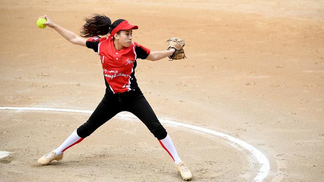 The clubs that will be part of the Summer slam comp include the best female players from Australia and three other countries. Pictured: North Shore plays Campbelltown in the Under 19 NSW Softball Championships in Rooty Hill. Picture: Joel Carrett