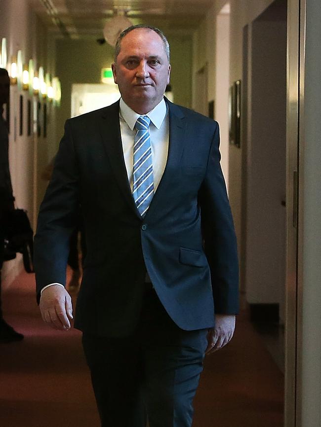 Barnaby Joyce at Parliament House in Canberra. Picture Kym Smith