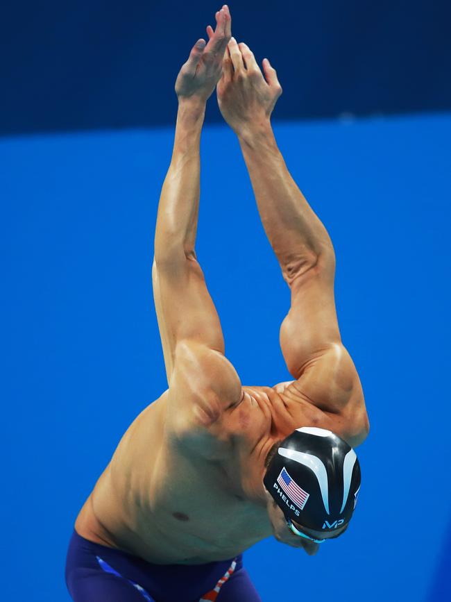 Michael Phelps of the USA wins the 200 m Individual Medley final his 22nd Gold medal on day six at the swimming at the Rio 2016 Olympic Games. Picture: Phil Hillyard