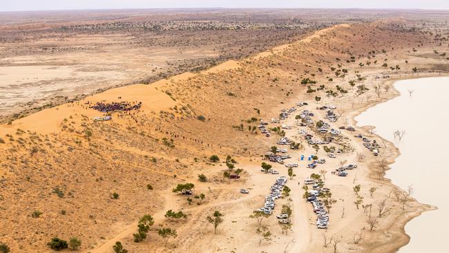 An aerial view of the Big Red Bash in 2013. Picture: Jason Malouin