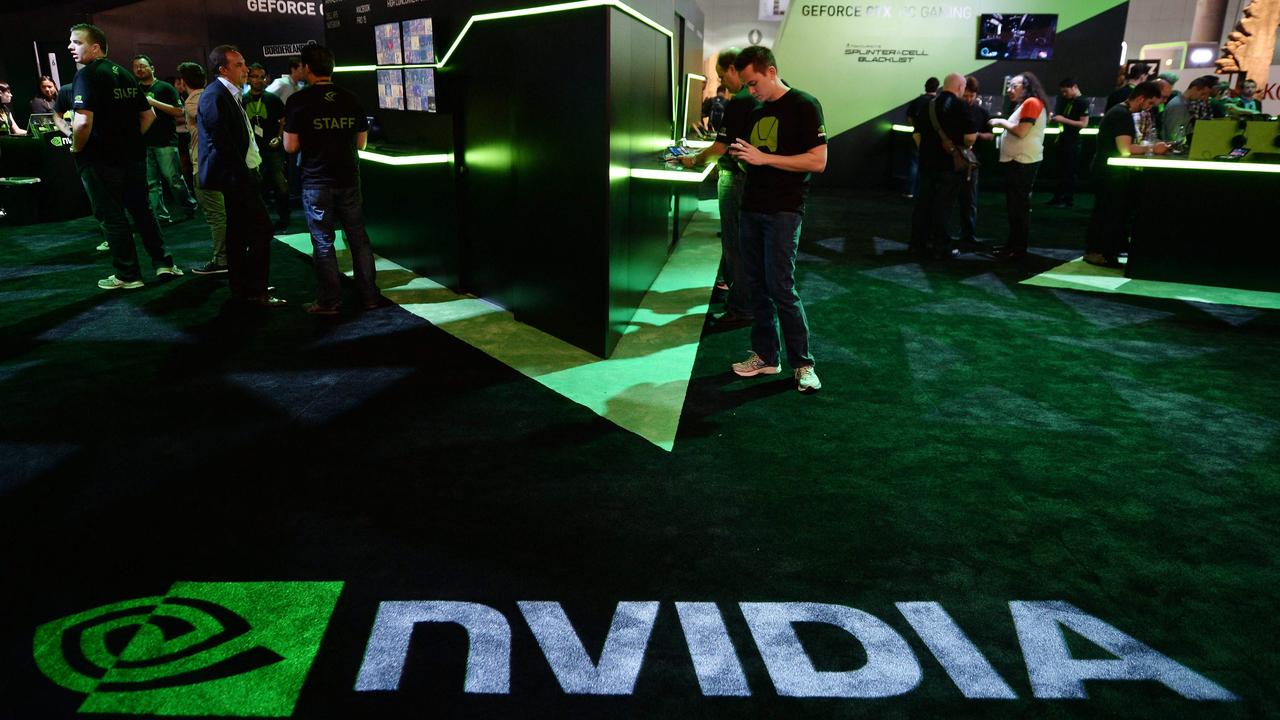 At the heart of the US sharemarket is AI chip maker Nvidia, briefly the world’s biggest stock. Picture: AFP