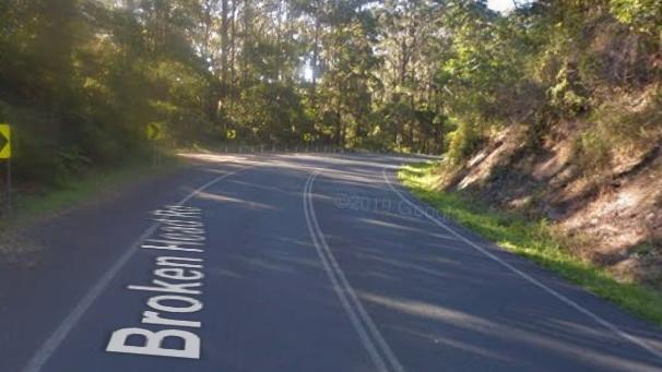 Broken Head Rd, Broken Head, where the car and motorcycle collided. Picture: Google