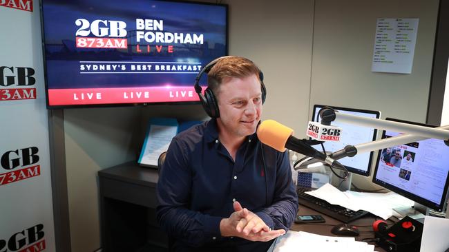 Ben Fordham in his Sydney studio. Picture: John Feder