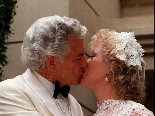 Australian politician Bob Hawke with author Blanche d'Alpuget on their wedding day.