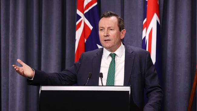 Premier Mark McGowan revealed there were five new cases overnight. Picture: Jackson Flindell/The West Australian