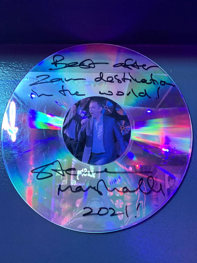 Premier Stephen Marshall’s wall disc. Picture: Roy Van Der Vegt