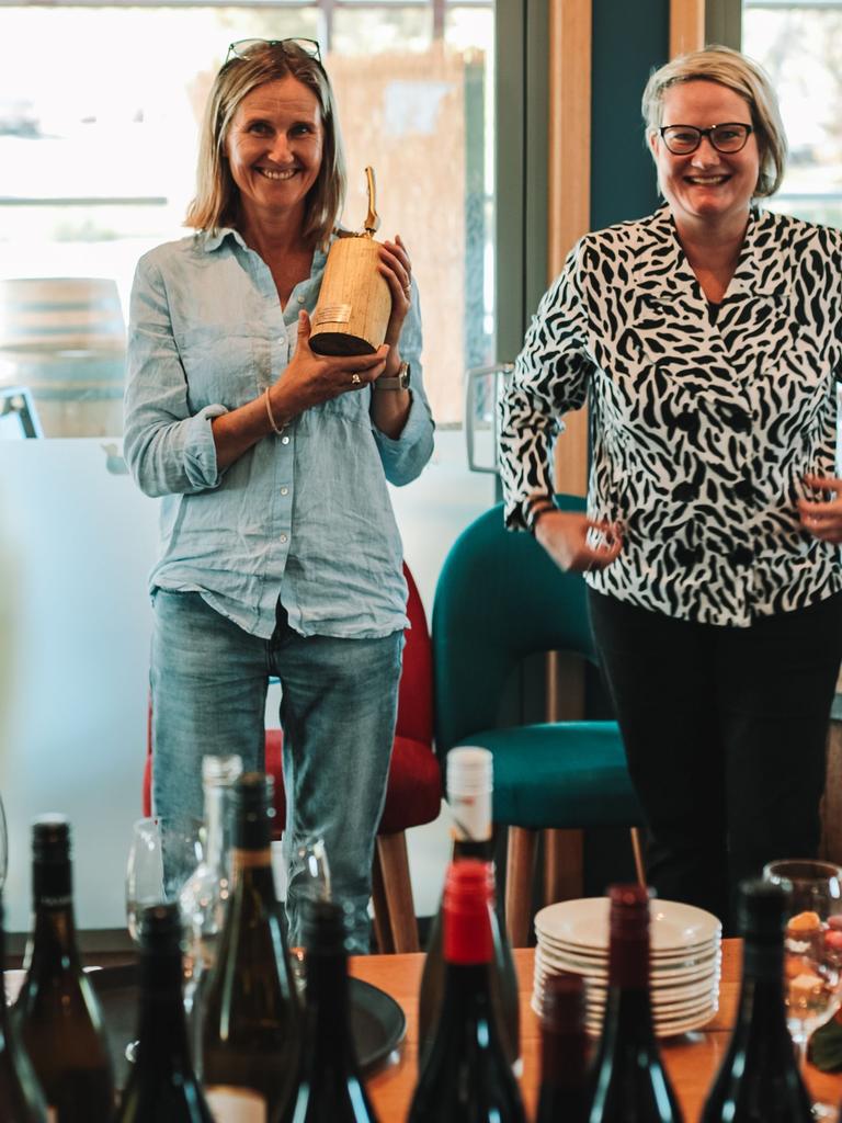 Vanessa Bagot from Barringwood Winery and Wine Tasmania CEO Sheralee Davies at Tassie Wine Stars 2022: Photo: Tess Astbury / Wine Tasmania