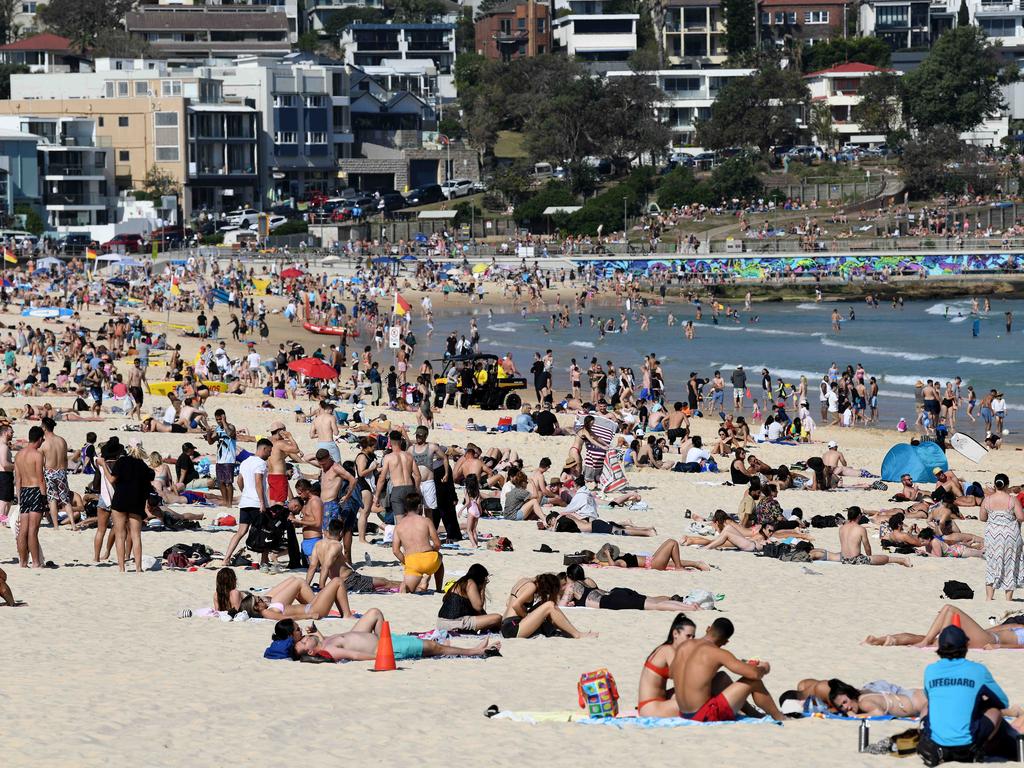 Some parts of Bondi Beach were more densely packed than others. Picture: NCA NewsWire/Bianca De Marchi