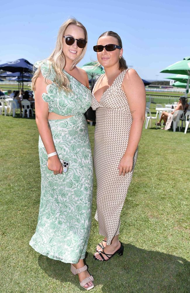 Taylor Locke and Ruby Fletcher out and about at Corbould Park for the Melbourne Cup Race Day in Caloundra. Picture: Patrick Woods.