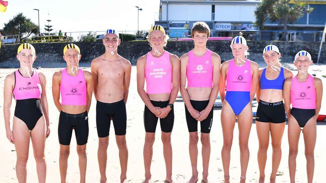 Eliza Parish, Nicholas Carter, Bailen Noy, Byron Oliphant, Dylan WIlson, Britt Ackerley, Pipi Barlow and Ruby Williams have been named as Sunshine Coast nippers to look out for. Picture: Patrick Woods.