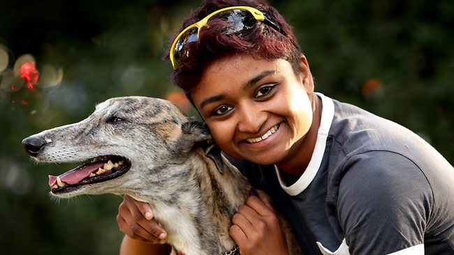 Truly Bianca Otley is Mandy the greyhound’s best friend | Daily Telegraph