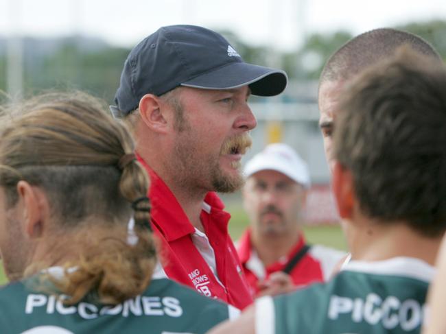 Steve Daniel at quarter time of a South Cairns v Hawks game in 2008.