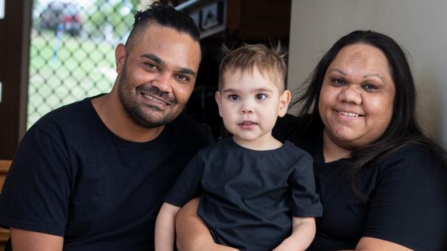 Akel with parents Tim and Lyndsey.