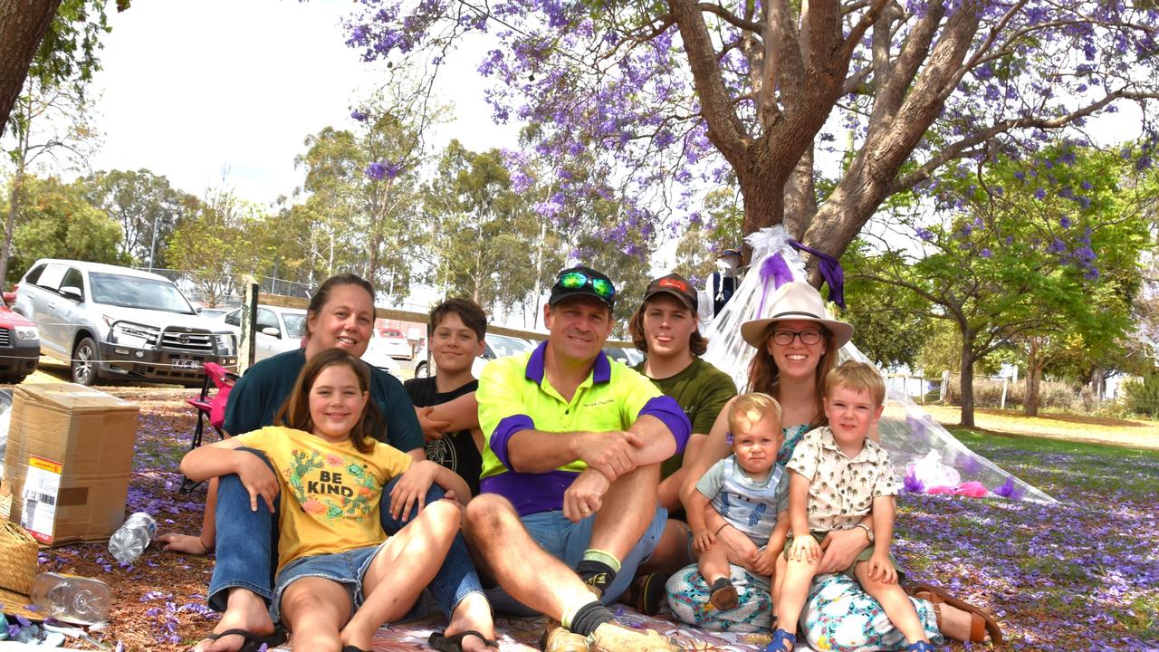 Claire, Adeline, Noah, John, and Micaiah Donaldson – Tiani, Alex, and Luke Pope picnicking at Goombungee on Saturday, November 4, 2023.