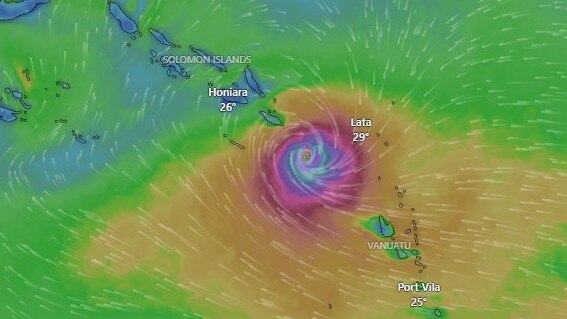 The Bureau of Meteorology is predicting that an out-of-season cyclone will form in the Coral Sea next week. Picture: Windy TV