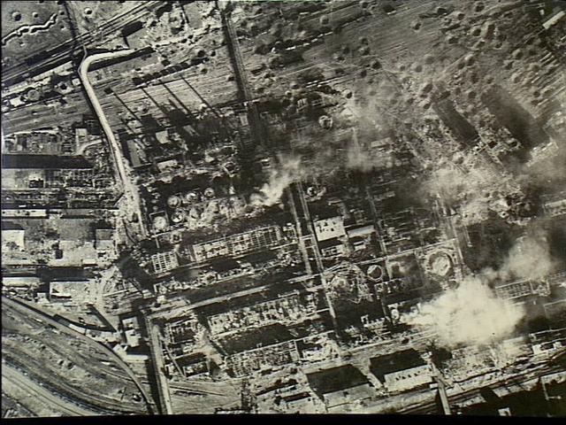 Bombed factory in Germany, Squadron 463 took part in the bombing. Picture: Australian War Memorial