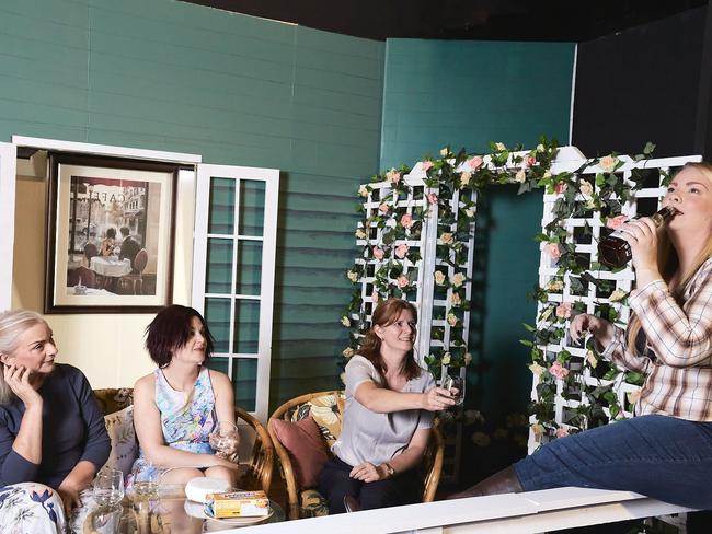 (FROM LEFT) Martie Blanchett, Beth Martin, Jo Robbins and Liz Ball star in the Ipswich Little Theatre's latest production, The Savannah Sipping Society.