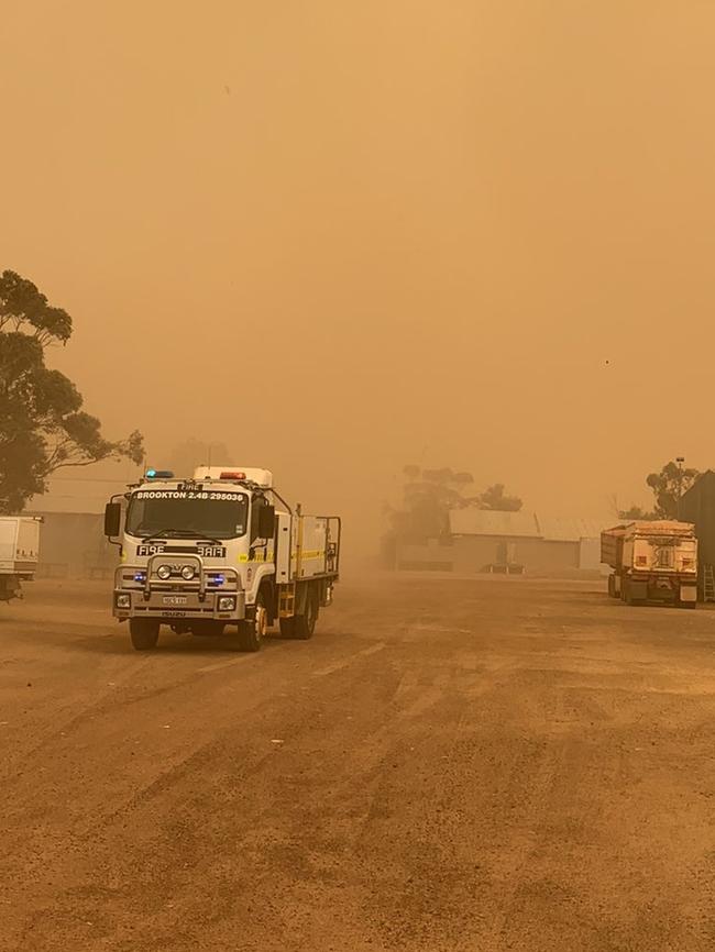 Emergency services respond to a fire at Corrigin, in Western Australia's wheatbelt on Monday February 7. Picture: Stephen Keatley