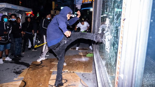 Looting in Manhattan amid protests over the death of George Floyd. Picture: Mega