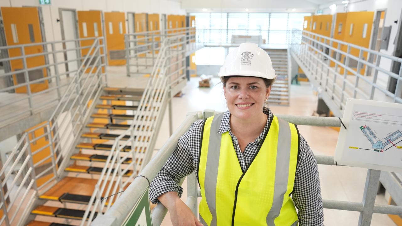 A look inside the Lockyer Valley Correctional Centre, which is under construction for the Queensland Government by contractor John Holland. Corrective Services Minister Nikki Boyd tours the facility ahead of its opening later in 2024.