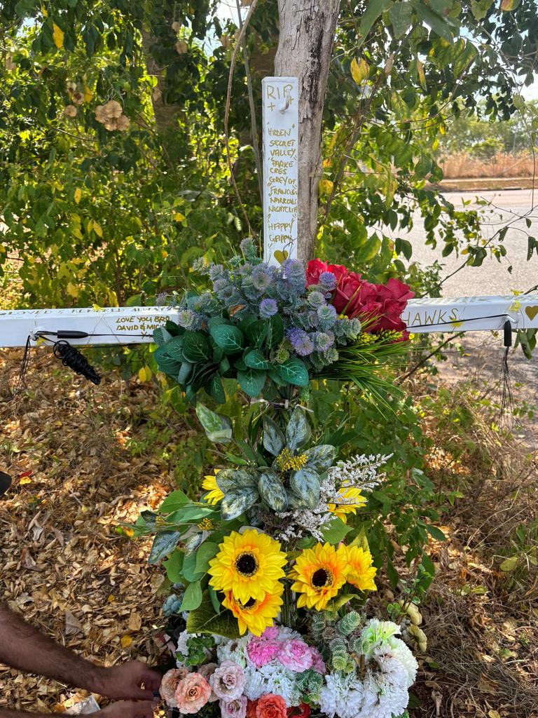 The Nightcliff Rd and Clematis St memorial to Wayne Hayes, installed by Vicki Hayes and family. Picture: Supplied