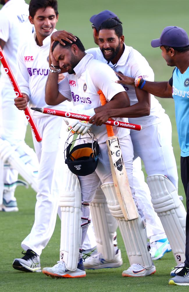 India batsman Rishabh Pant celebrates victory over Australia in January, 2021. Picture: AFP