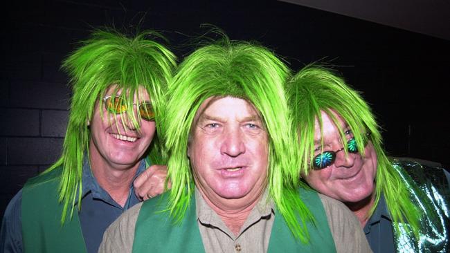 Crocs v Victorian Titans at the Swamp, game 2 of semi finals, Croc Fans L>R Kev Thomson, Don Rea, and Roger Maxwell.Picture: Scott Radford-chisholm sr417003 p40 Crocs v Victorian Titans at the Swamp, game 2 of semi finals, Croc Fans L>R Kev Thomson, Don Rea, and Roger Maxwell.Picture: Scott Radford-chisholm sr417003