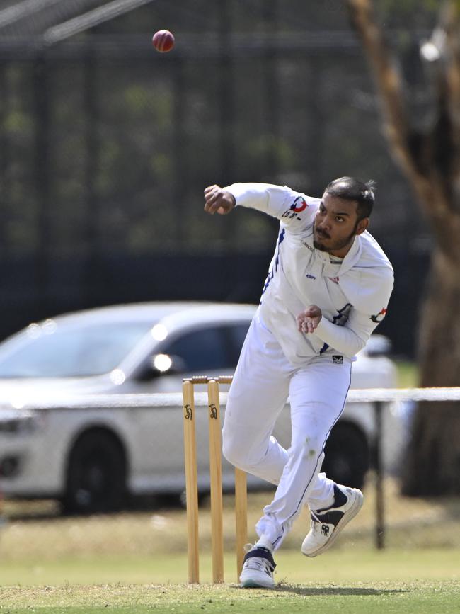 Parkmore Pirates bowler Ankit Saxena. Picture: Andrew Batsch