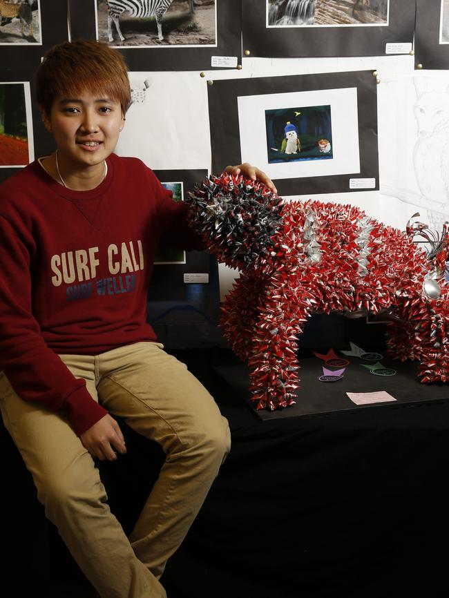Kay Kornpathsorn, 18, and his entry.