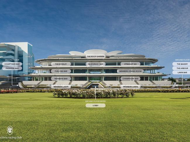 The home of the Melbourne Cup will soon become a foodie destination with world-class dining and bar spaces to be unveiled overlooking the racecourse and city skyline.