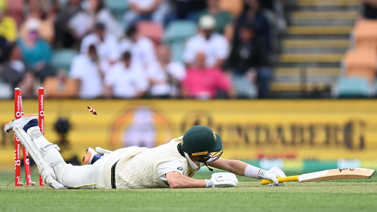 Poor old Marnus had a shocker on Day 1 in Hobart. (Photo by Steve Bell/Getty Images)