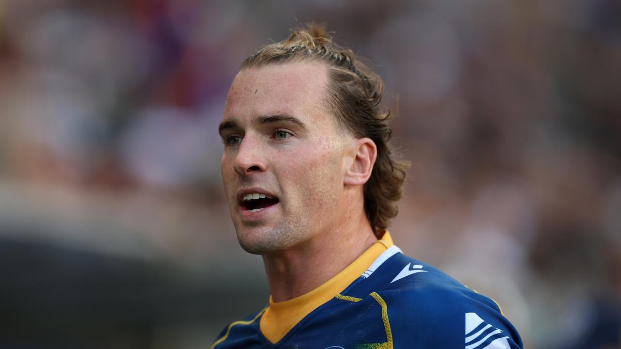 Clinton Gutherson leaves the field for a head injury assessment. Picture: Getty