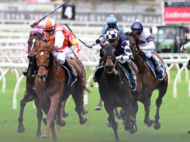 Vow And Declare wins the Group 3 Tattersall's Cup five years after he won the race for trainer Danny O'Brien. Picture: Grant Peters - Trackside Photography.